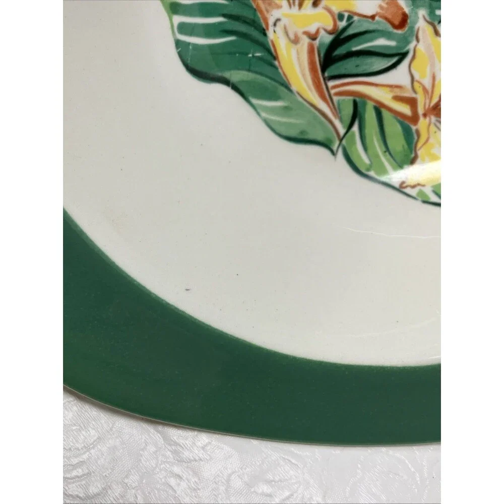 Taylor Smith & Taylor Conversation DAYLILY Round Serving Bowl 9” Rimmed